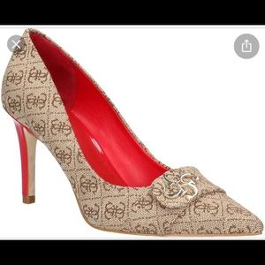 GUESS Estelle Logo Fabric Heels